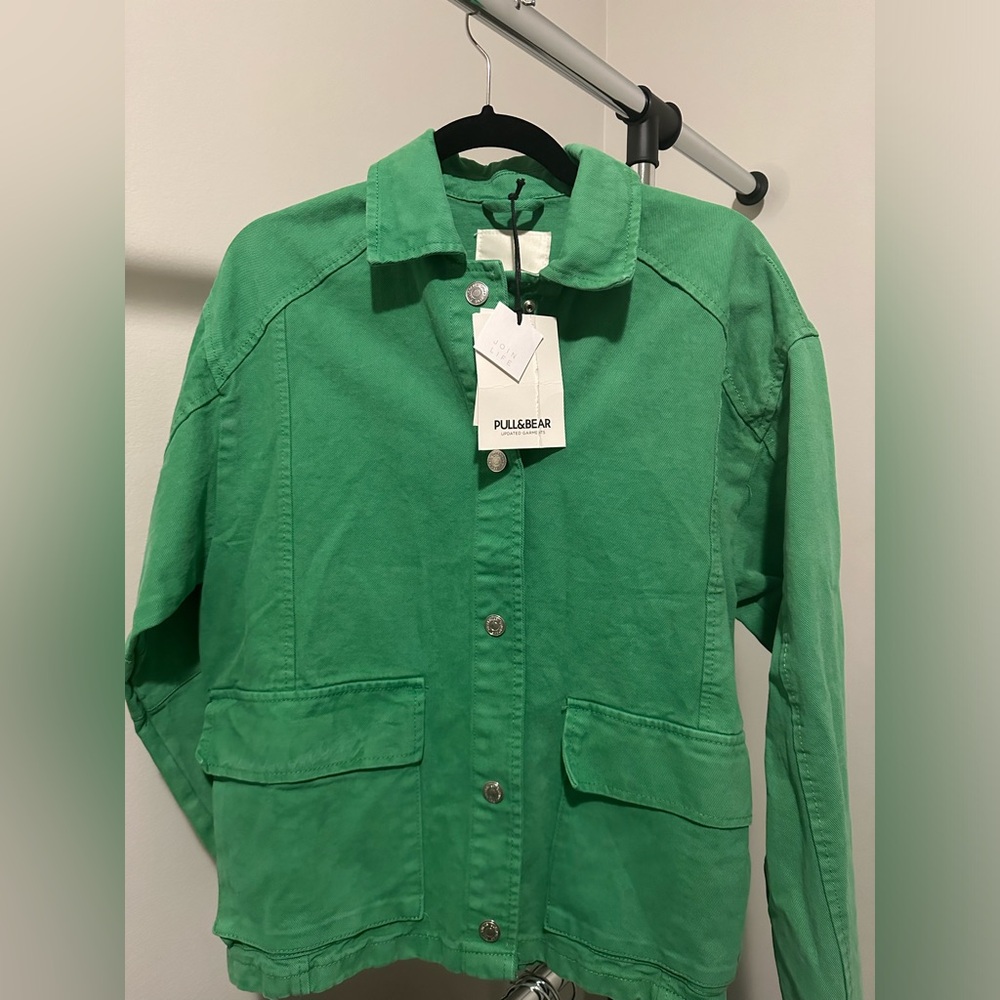 Pull&Bear Green Jean Jacket
